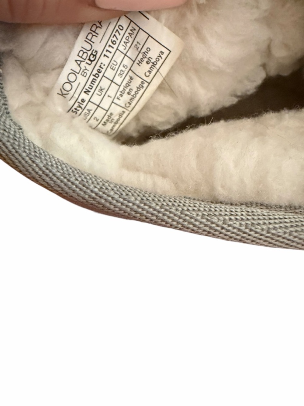 Koolaburra Kids Suede Faux-Shearling Zip Booties - Light Gray - Picture 4 of 4